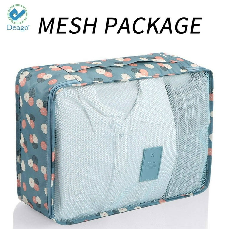 Dec-Mec 6 Set Compression Packing Cubes with Labels for Travel