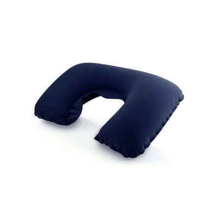 Travel Plane Flight U-shaped Pillow Inflatable Soft Car Head Neck Rest Compact Air Pump (Best Pillow For Plane Travel)