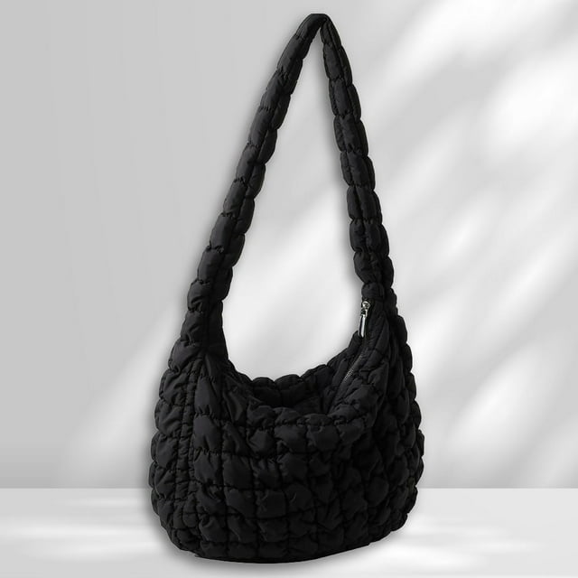 Large Capacity Hobo Bag Solid Color Quilted Satchel Bags for Women Birthday Gift