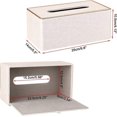 thumbnail image 3 of Household Rectangular Linen Tissue Box with Decorative Gold Line - Tissue Paper Holder Tissue Cover Holder Tissue Storage, 3 of 5