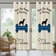 thumbnail image 3 of 1 Panel Outdoor Curtains for Patio Waterproof 54"x108" Blue Black Buffalo Checkered Weatherproof Privacy Outsides Curtains, Bones Cute Dogs Pets Grommet Thermal Drapes for Cabana Porch Pergola, 3 of 8