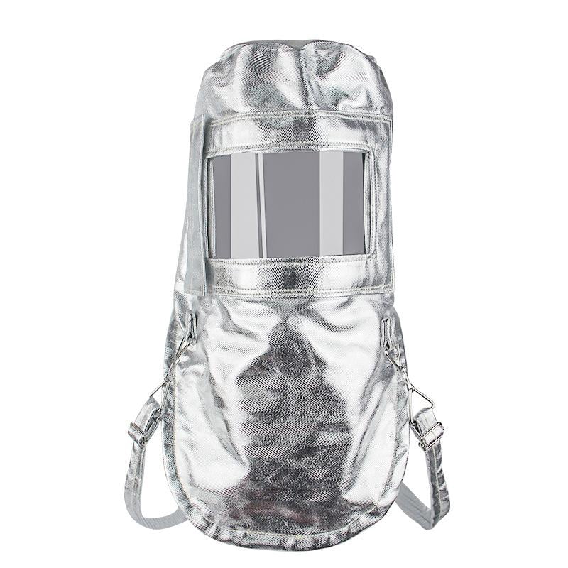 figatia Aluminum Foil Heat Cover Fire Resistant Face Hood with Transparent Screen Welder Face Cover for Factories Metal Manufacturing
