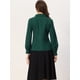 thumbnail image 4 of Blusa de trabajo Allegra K con cuello vintage y manga larga para mujer Verde Oscuro XL, 4 of 5