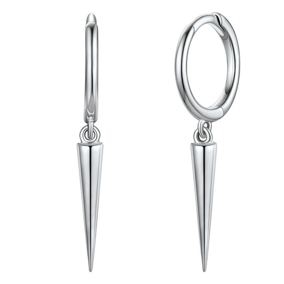 Silvora Sterling Silver Hoop Earrings with Awl/Evil Eys/Snake Small Huggie Hoops Dangling Earrings Jewelry for Women