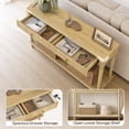 thumbnail image 3 of Bestier Fluted Console Table, 55 Inch Entryway Table with Storage Drawers, Modern Wood Console Tables for Entryway, Narrow Sofa Table with Shelf for Living Room Hallway, Entry Table, Natural Oak, 3 of 10