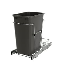 Rev-A-Shelf Pullout Trash Can 35 qt. for Kitchen Cabinets, Gray, RV-12KD-13C-S