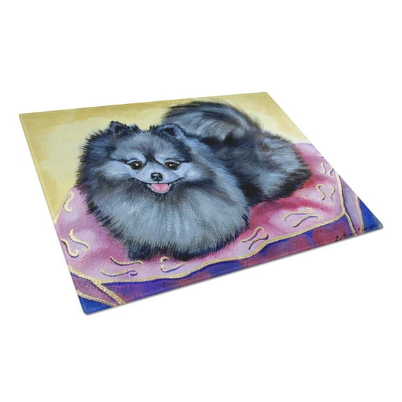 Carolines Treasures 7503LCB Pomeranian Glass Cutting Board Large, 12H x 16W, multicolor