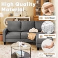 thumbnail image 5 of Homall Convertible Sectional Sofa Couch, Modern Linen Fabric L-Shaped Couch 3-Seat Sofa Sectional with Reversible Chaise for Small Living Room, Apartment and Small Space, New Dark Gray, 5 of 8