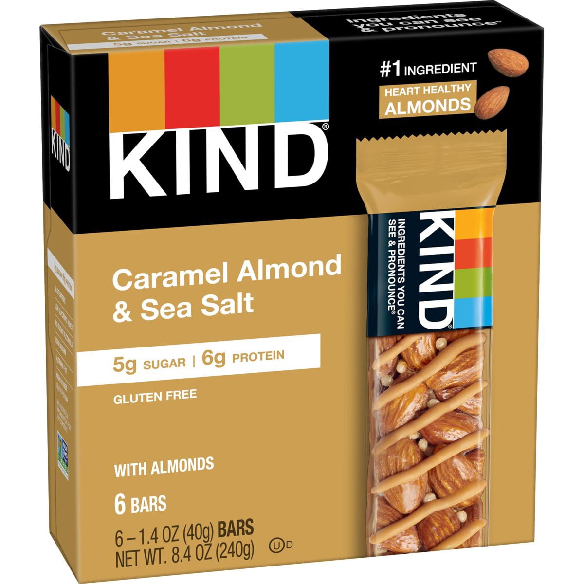 KIND Bars Caramel Almond Sea Salt Gluten Free Snacks - 6ct - Pack of 2