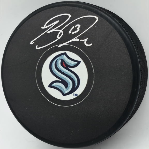 Brandon Tanev Autographed Seattle Kraken Logo Hockey Puck Fanatics Holo Stock #254167