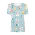 thumbnail image 4 of Easter Outfits for Women 2026 Short Sleeve Casual Tops Bunny Graphic Tshirt Loose Fit Crew Neck Tunic Tops Holiday Outfits, 4 of 5