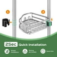 thumbnail image 6 of Shower Caddy Tension Pole: Rustproof Quick Install Corner Bathroom Organizer Shelf on Floor for Renters - 4-Tier Large Capacity Storage Rack with Soap Holder for Apartment -47-121 Inch/Silver, 6 of 7
