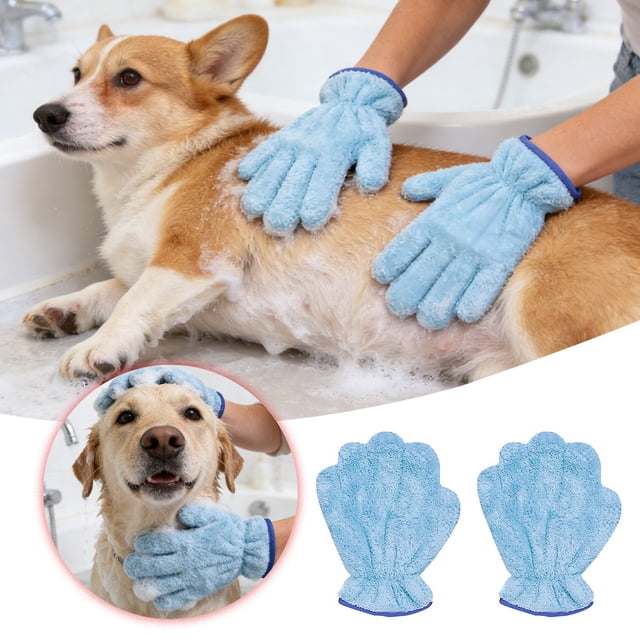 BotaniNest Coral Fleece Grooming For & Cats Bathing Soft Wash For Home Use (1 Pair)