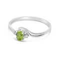 thumbnail image 3 of 14k White Gold Oval Peridot And Diamond Ring, 3 of 6