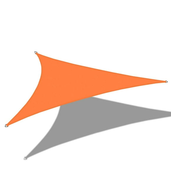 Alion Home 12' x 12'x 12' Triangle Waterproof Woven Sun Shade Sail in Vibrant Colors (Tangerine Orange)