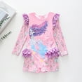 thumbnail image 3 of GYRATEDREAM Girls Swimsuits - One Piece Bathing Suit, Mermaid Print Ruffle Long Sleeve Zipper UPF 50+, Quick Rash Guard Dry Beach Swimwear for 2-9Y, 3 of 8