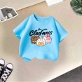 thumbnail image 2 of XEGLSBU T Shirts for Girls 12-14 Baggy Kid Girls Cute Print Graphic Round Neck Short Sleeve Tee Summer Casual T Shirt Blue Size 9-10 Years, 2 of 4