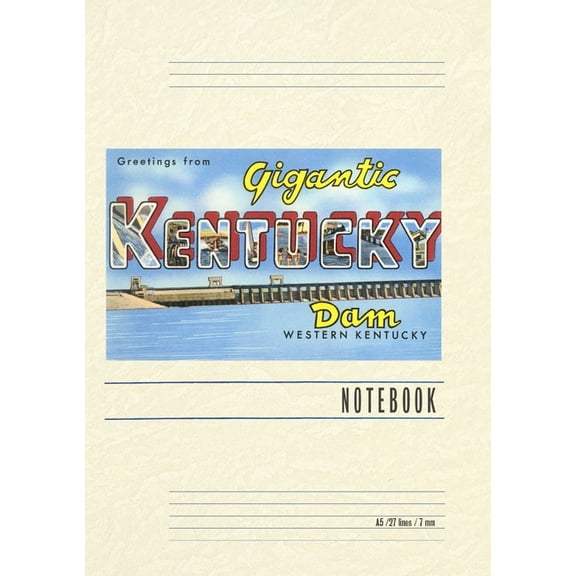 Vintage Lined Notebook Greetings from Gigantic Kentucky Dam, (Paperback)