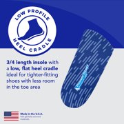 PowerStep Pinnacle 3/4 Length Ultra-Thin Orthotic Shoe Insoles with Neutral Arch Support for Plantar Fasciitis