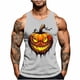thumbnail image 2 of Camiseta sin mangas de cuello redondo para hombre, con estampado de Halloween, cuello redondo, estilo informal, deportiva, para hombre, 2 of 5