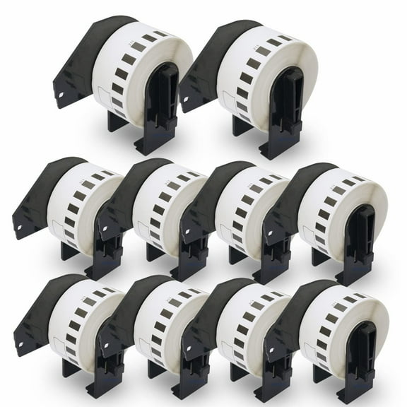 Compatible Continuous Film Labels Replacement for Brother DK-2211 (1.1 in x 50 ft), Use with Brother QL Label Printers [10 Rolls]