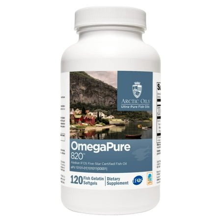 XYMOGEN OmegaPure 820 - Cardiovascular & Brain Support - IFOS Five-Star Certified Fish Oil - DHA EPA Omega-3 Supplement - 120 Softgels
