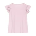thumbnail image 4 of ZACPNCV Girls Ruffle Sleeve T Shirts Summer Short Sleeve Casual Cute Crewneck Tops Tees Pink 12-13 Years, 4 of 8
