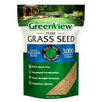 GreenView Pure Grass Seed Kentucky Bluegrass Blend, 3 lb. Bag – Covers up to 3,000 sq. ft.