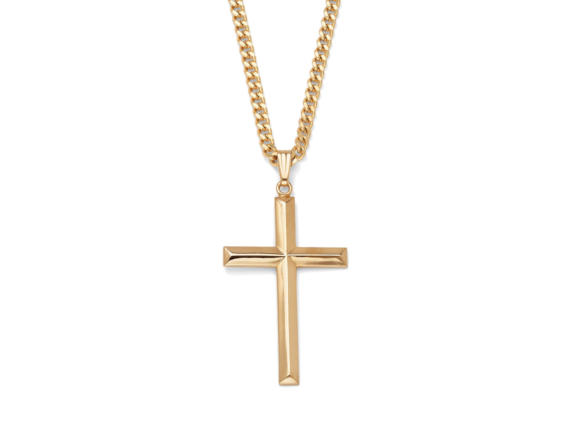 Cross Pendant Gold-Filled and Gold Ion-Plated Chain 24" by PalmBeach Jewelry