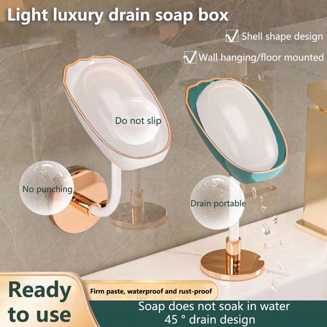 Soap Box Creative Shape Angle Adjustable Stable Base Drainage Design High Durability Shell-Style Soap Dish Organizer Tray Decoration Bathroom Supplies
