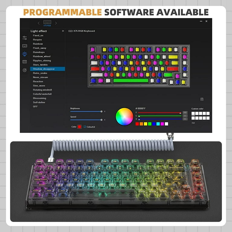 Manbasnake Xinmeng x75 メカニカルキーボード XINMENG X75 82 Key Hot Swappable Mechanical Keyboard with