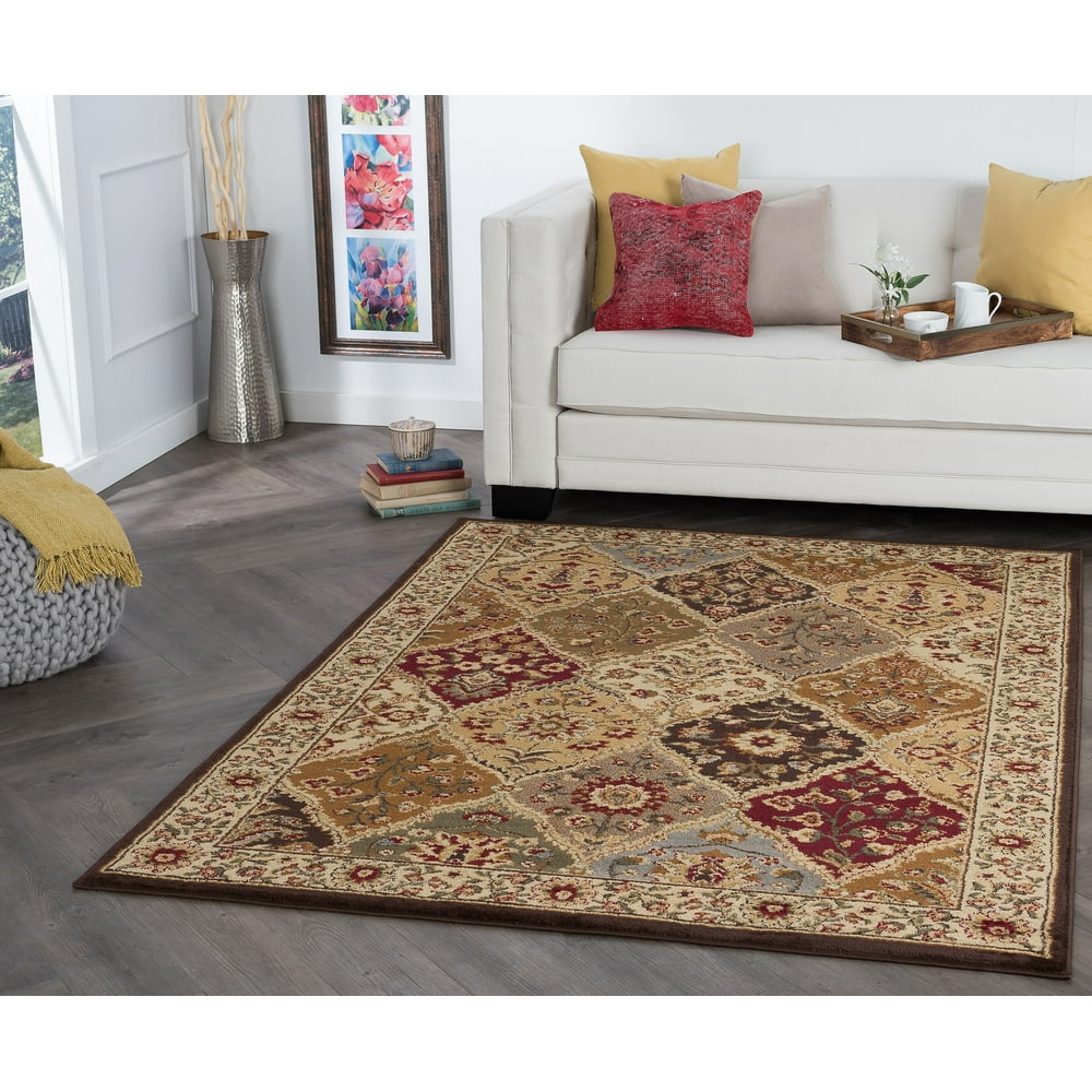 Traditional 5x7 Area Rug (5' x 7') Abstract MultiColor Living Room