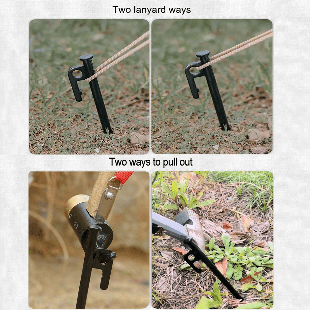 (10pcs) DANCHEL Outdoor 16-inch Extended Steel Tent Stakes, 0.24in/6mm Diameter Thick Rust-proof Steel Tent Pegs Suitable for Tents, Beach Awnings, etc.