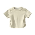 thumbnail image 2 of Cethrio Girls Cotton T-shirts, School Casual Short Sleeve Crew Neck Summer Tops Kids Tees Mint Green Size 2-3 T, 2 of 5