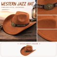 thumbnail image 6 of Clossjun Western Cowboy Hat for Men Women Classic Roll Up Fedora Caps with Buckle Belt Outdoor Activity Beanies Fashion Head Wear, 6 of 6