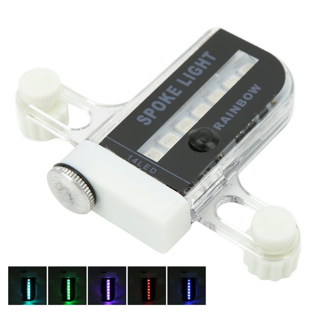 Luz LED para rueda de bicicleta, doble cara, resistente al agua, 14 LED de colores, luz para radios de bicicleta para conducción nocturna