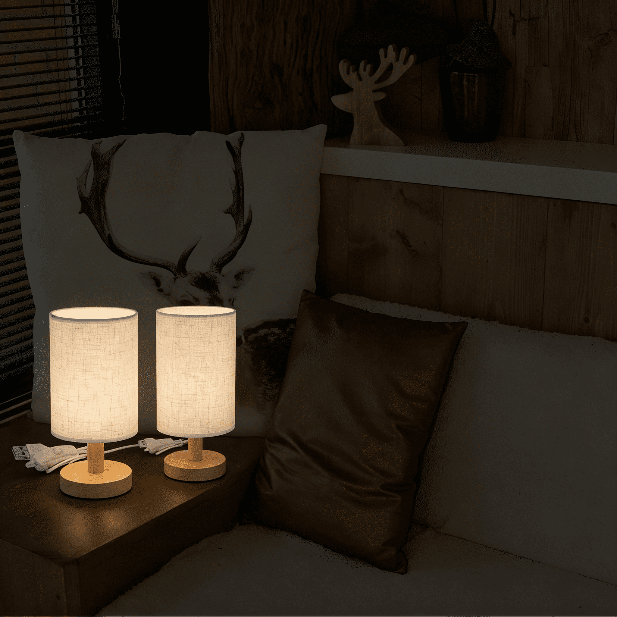 HIBIBUD 2026 New 2Pcs Nightstand Decor Aesthetic Night Stand Lamp Decor Retro Desk Lamp Warm Bedside Lamp Dresser Lamp Table Lamp for Bedroom for Bedroom, Living Room, Office, Study, Bedside