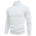 thumbnail image 2 of FRSASU Men's Turtleneck Sweaters Cozy Wool Blend Mid-Weight Slim Fit Highneck Pullover Sweaters White, 2 of 6