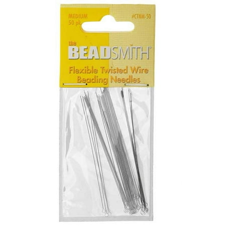 The Beadsmith Beading Needles Medium Flexible Twisted (50!)