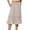 Khaki, variant on Kilaqueen Women Summer Beach Vacation Boho Tiered Midi Skirt Casual High Waisted Flowy Ruffle A Line Below Knee Skirts with Pockets