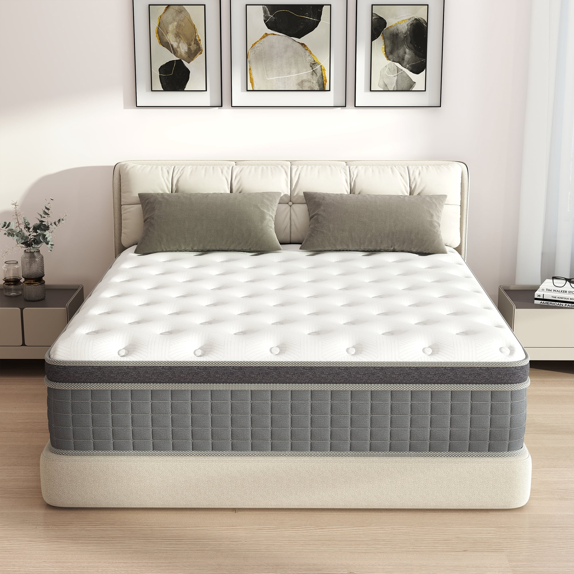 Abunitt 12 inch Full Mattress, Gel Memory Foam Pocket Innerspring Hybrid Mattress In a Box Medium Firm, Adult