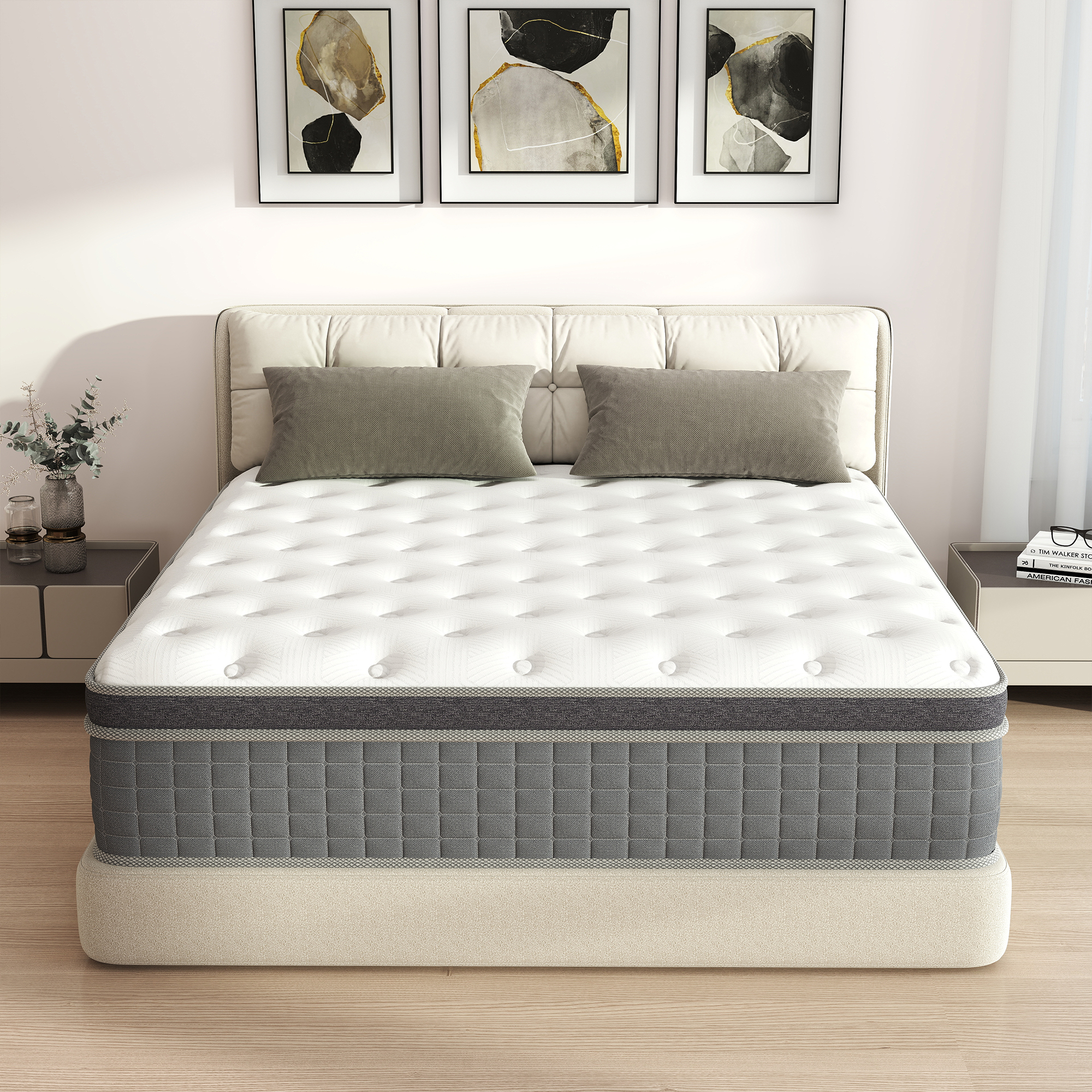 Mulinature 14 inch Full Mattress in a Box, Gel Memory Foam and Pocket Spring Hybrid Mattress