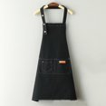 thumbnail image 2 of Kaireo Canvas Apron Black,Canvas Apron Polyester Cotton Apron Cover Up Western Restaurant Hot Pot Shop Milk Tea Shop Work Clothes,Include:1*Apron, 2 of 8