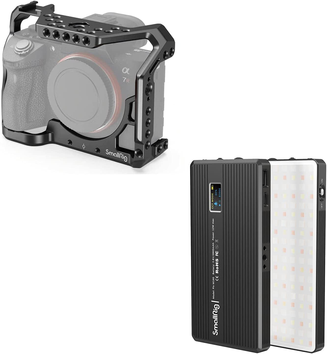 SmallRig Camera Cage for Sony A7III A7RIII LED RGBWW Video Light 3157