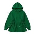 thumbnail image 6 of ZACPNCV Girls Zip Up Hoodie Sweatshirt Kids Drawstring Waist Cinched Hoodie Casual Long Sleeve Loose Hooded Sweatshirt Coat with Pockets 13-14 Years, 6 of 6