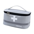 thumbnail image 4 of Botiquín de primeros auxilios vacío, bolsa de almacenamiento de emergencia con asa, bolsa médica, estuche para L Gray, 4 of 9