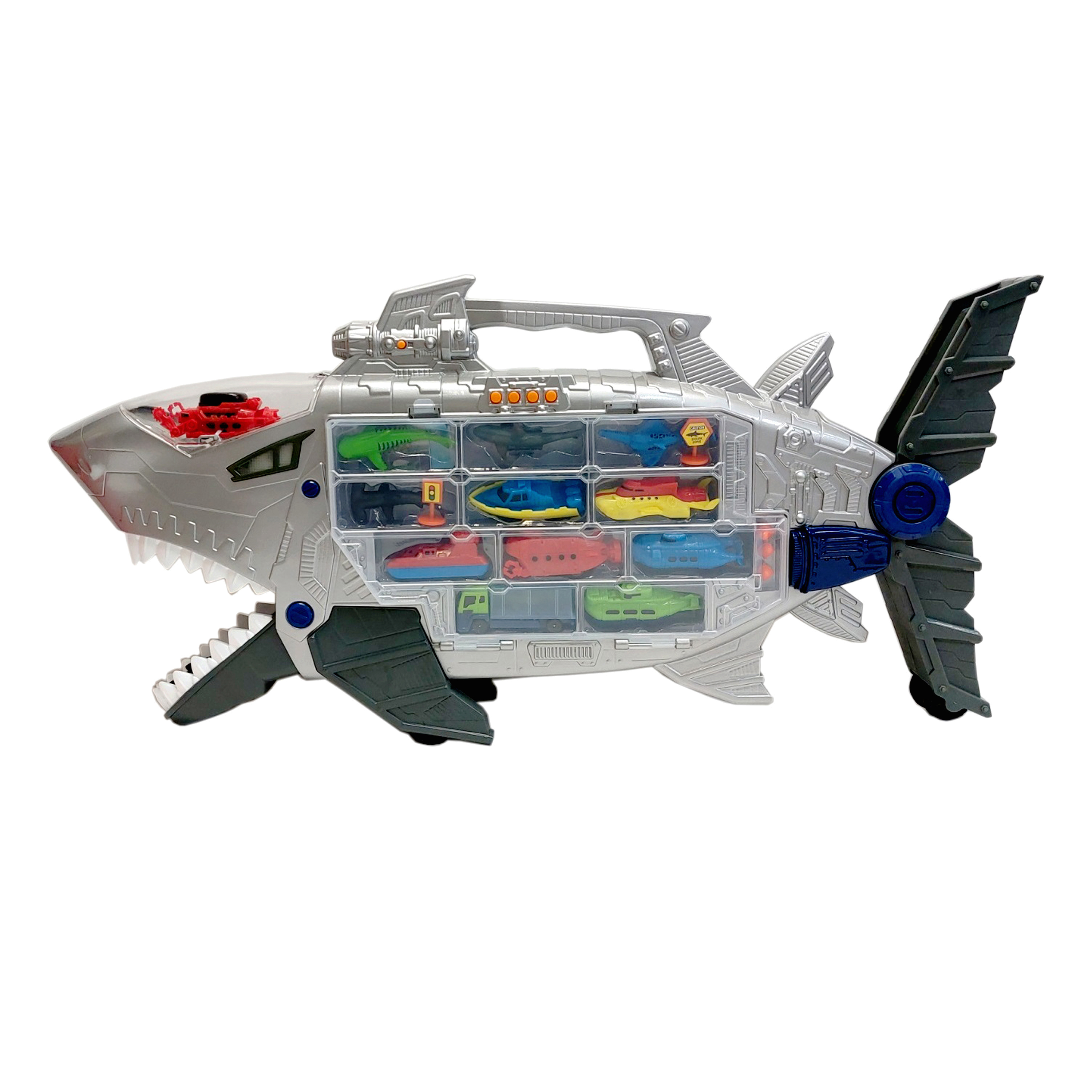 Kid Connection Shark Figure and Vehicle Transporter Play Set, 18 Pieces - image 2 of 6