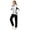 WHITE, variant on Women's 2Pc Full Zip Tracksuit, 4 Way Stretch Breathable with Reflective & Zipper Pockets for Gym Running Light Grey 2XL