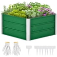 thumbnail image 2 of Outsunny 39.25'' x 15.75'' Galvanized Raised Garden Bed, Pentagon, Green, 2 of 9