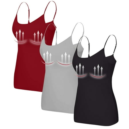 Nokdvo 3PC Yoga Racerback Tank Top for Women with Built in Bra Women s Padded Sports Bra Fitness Workout Running Shirts 3XL